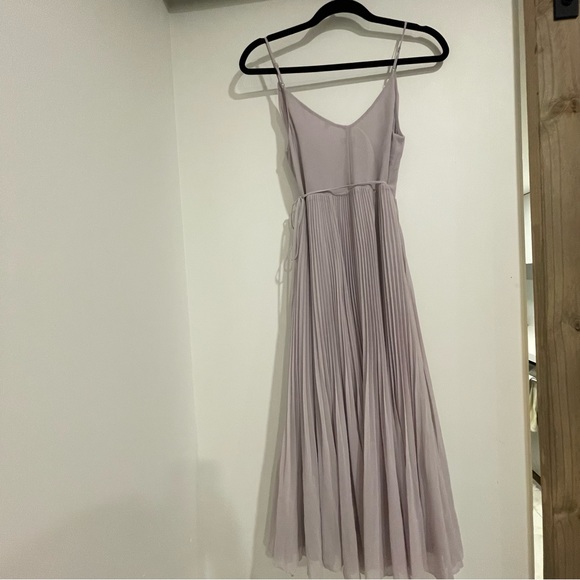 Aritzia Wilfred Beaune Pleated Mini Wrap Dress Purple Lavender XS - Picture 7 of 8